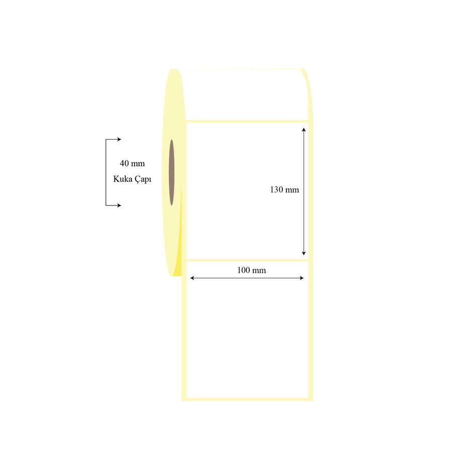 100mm x 130mm Tekli Kuşe Etiket