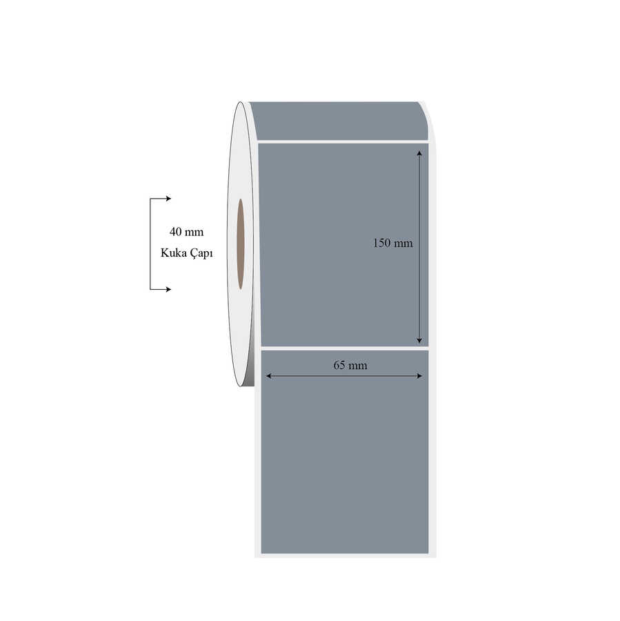 65mm x 150mm Tekli Silvermat Etiket