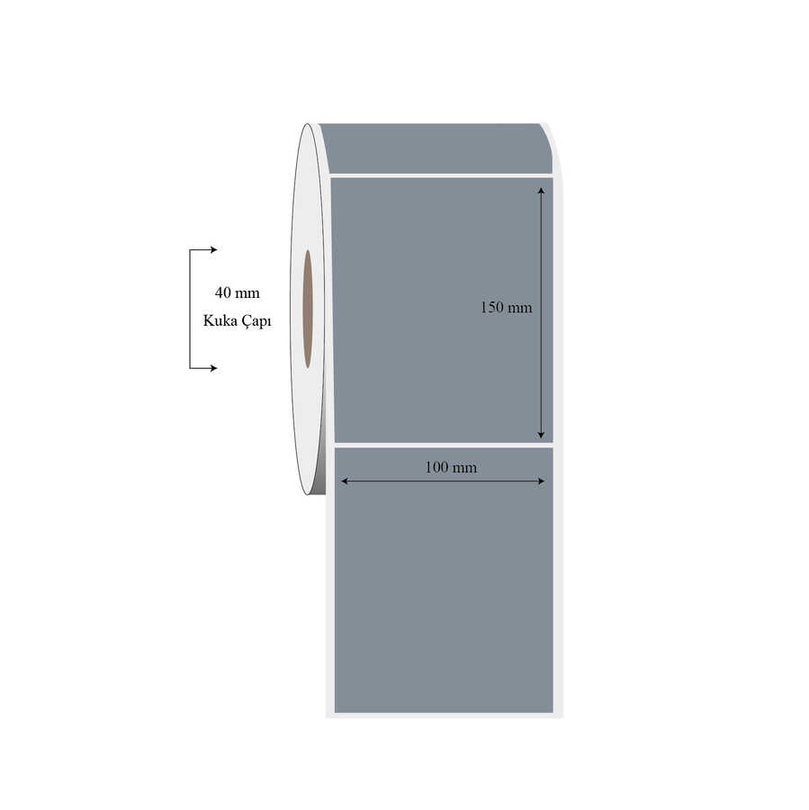 100mm x 150mm Tekli Silvermat Etiket