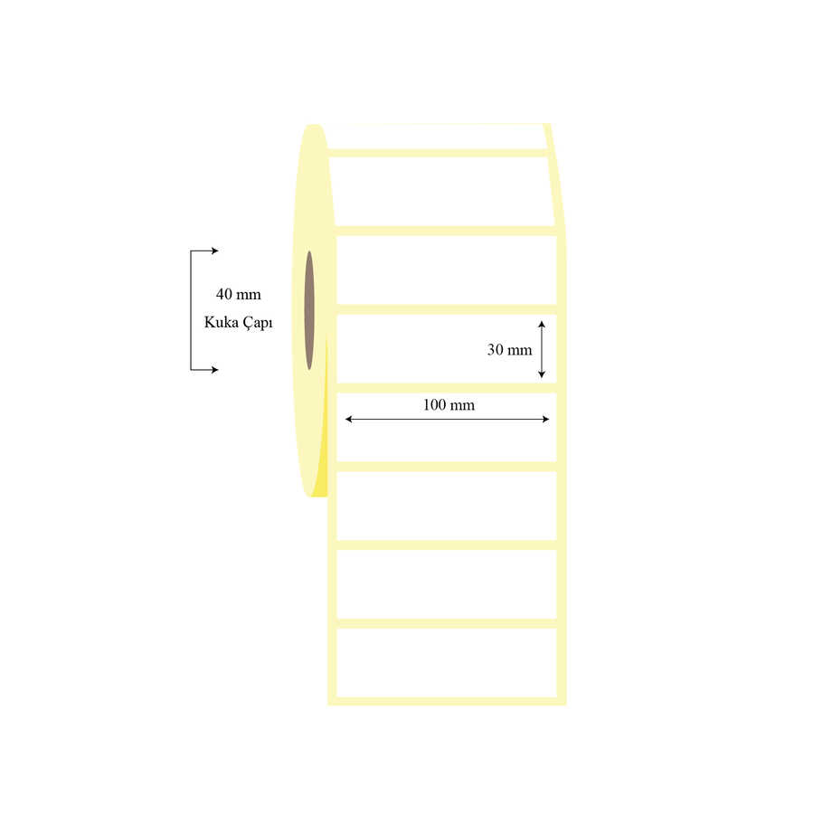 100mm x 30mm Tekli Termal Etiket
