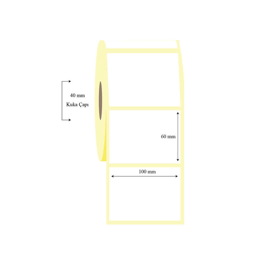 100mm x 60mm Tekli Termal Etiket