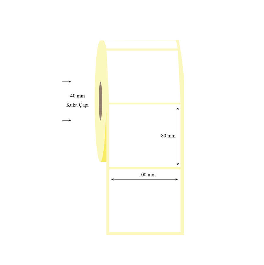 100mm x 80mm Tekli Termal Etiket