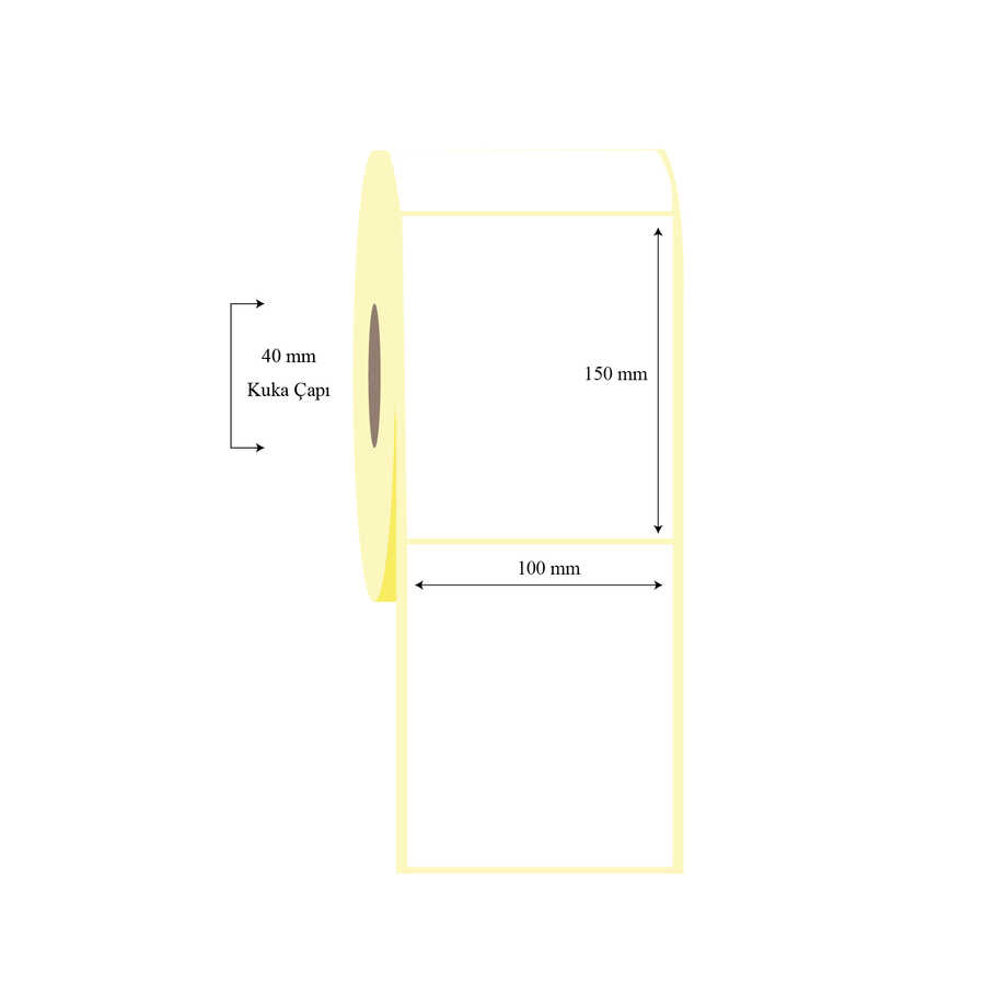 100mm x 150mm Tekli Termal Etiket