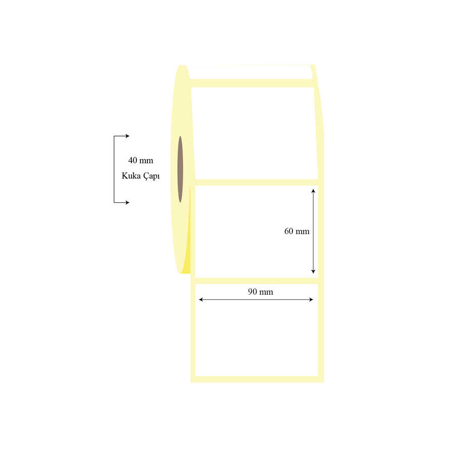 90mm x 60mm Tekli Termal Etiket