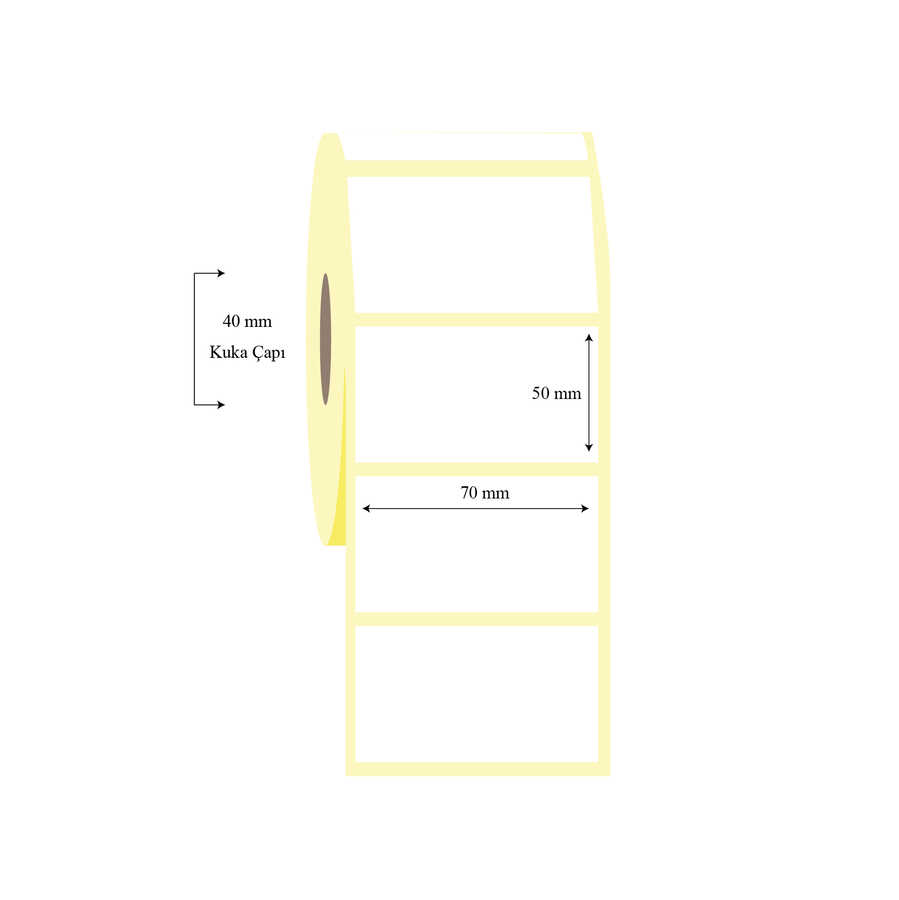 70mm x 50mm Tekli Termal Etiket