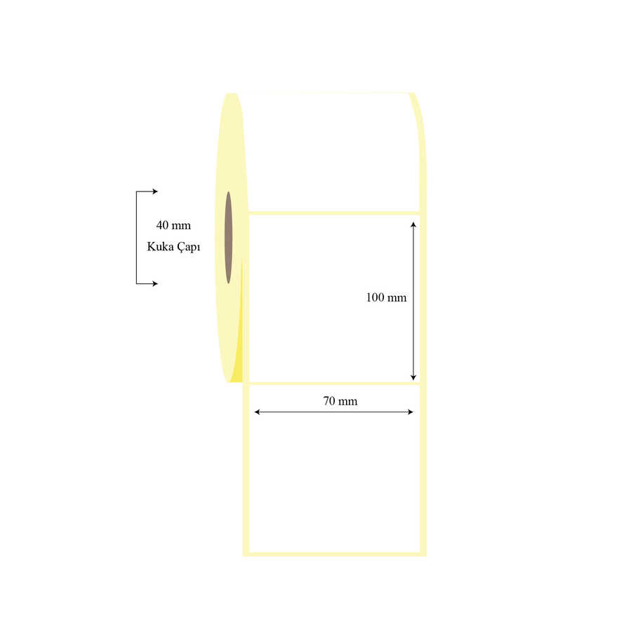 70mm x 100mm Tekli Termal Etiket