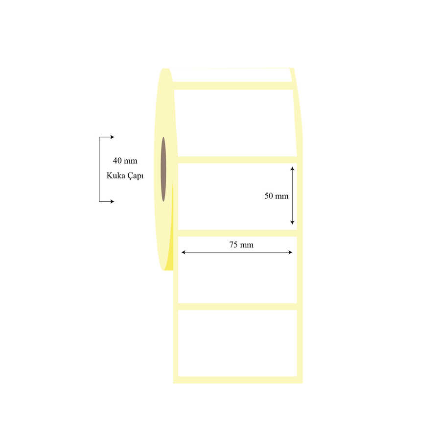 75mm x 50mm Tekli Termal Etiket