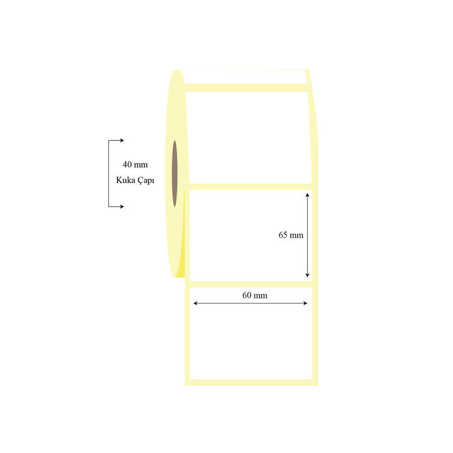 60mm x 65mm Tekli Termal Etiket