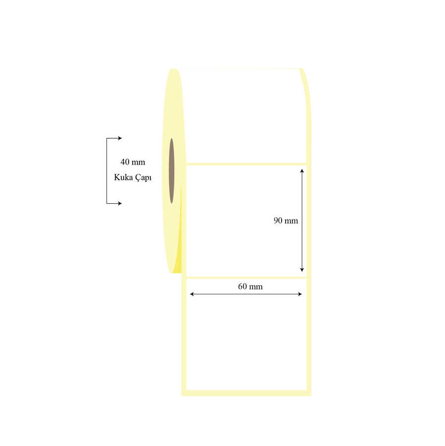 60mm x 90mm Tekli Termal Etiket