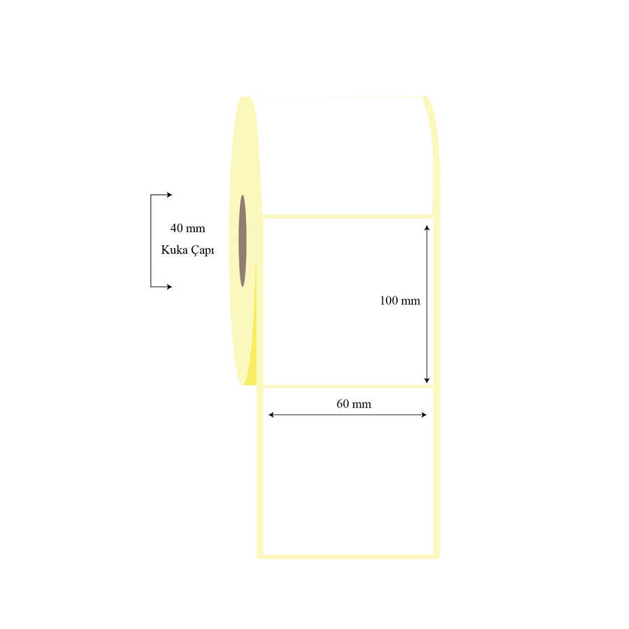 60mm x 100mm Tekli Termal Etiket