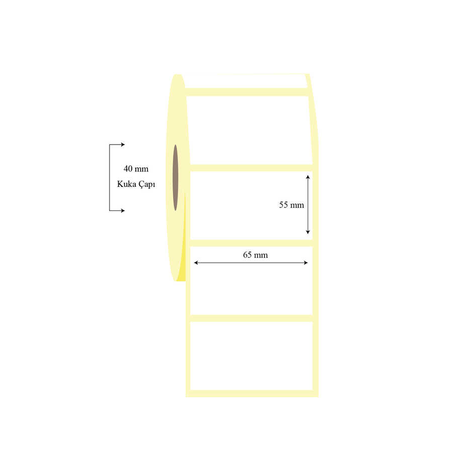 65mm x 55mm Tekli Termal Etiket