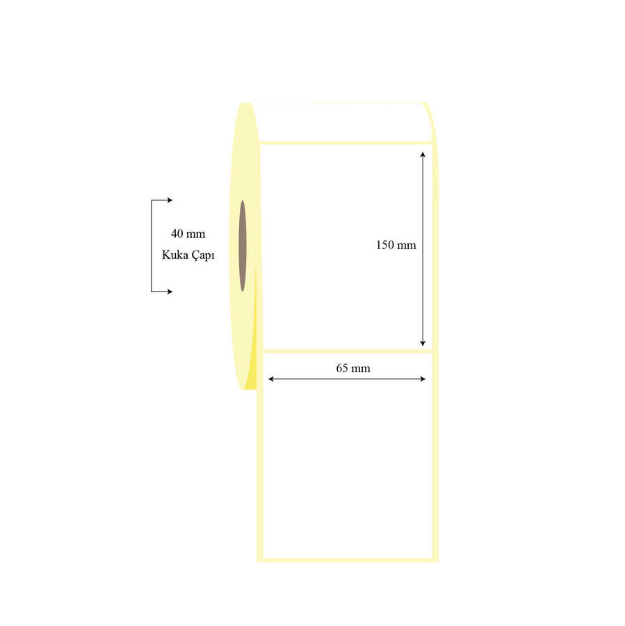 65mm x 150mm Tekli Termal Etiket