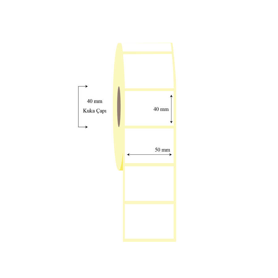 50mm x 40mm Tekli Termal Etiket