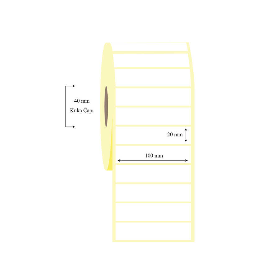 100mm x 30mm Tekli Wellum Etiket