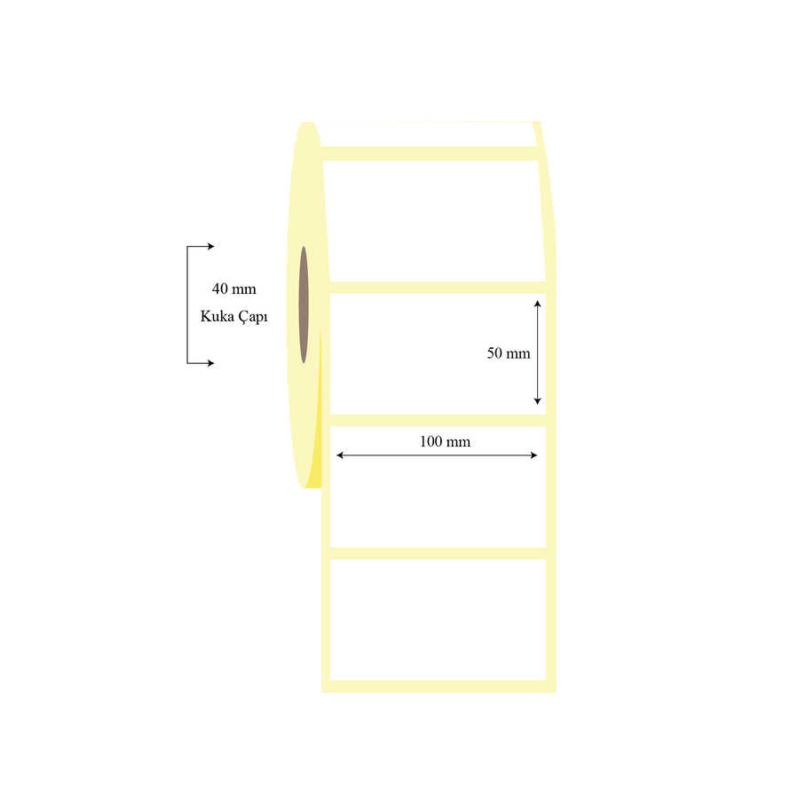 100mm x 50mm Tekli Wellum Etiket