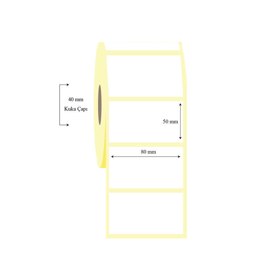 80mm x 50mm Tekli Wellum Etiket