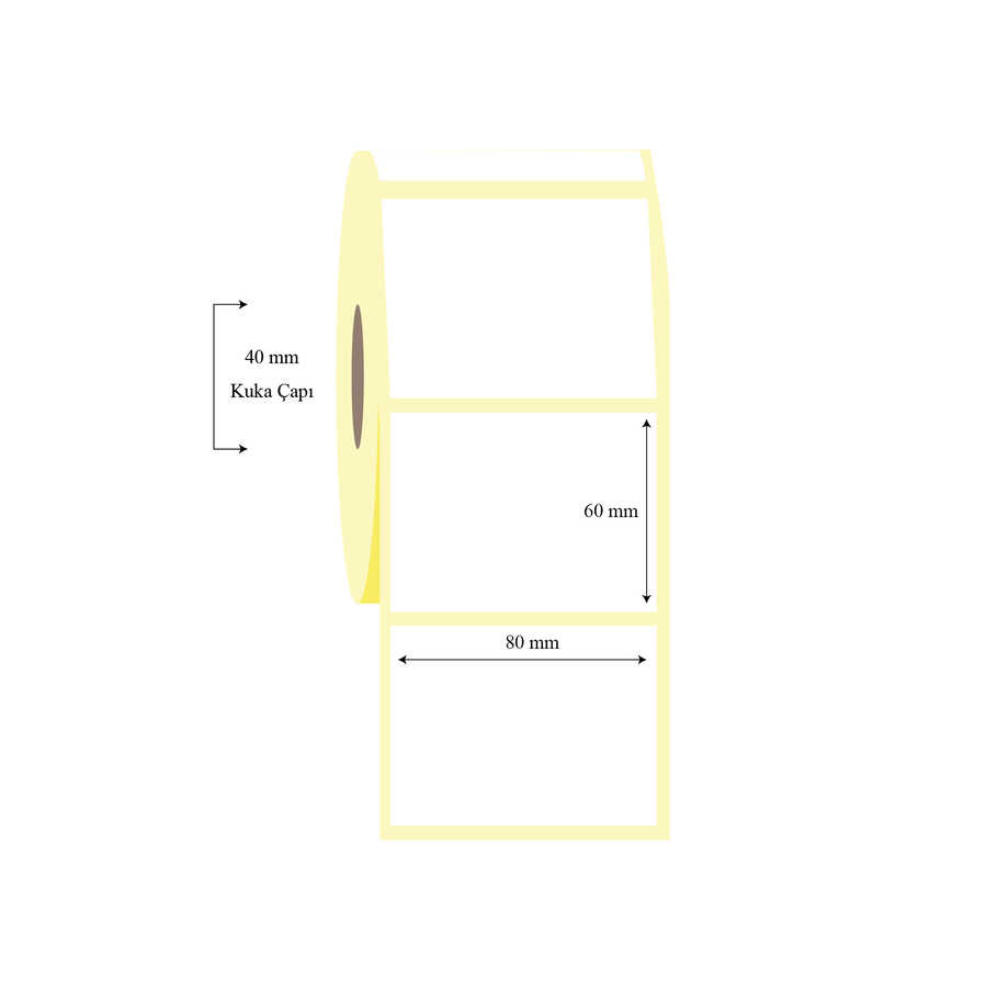 80mm x 60mm Tekli Wellum Etiket