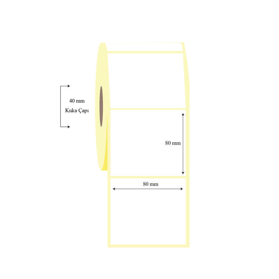 80mm x 80mm Tekli Wellum Etiket