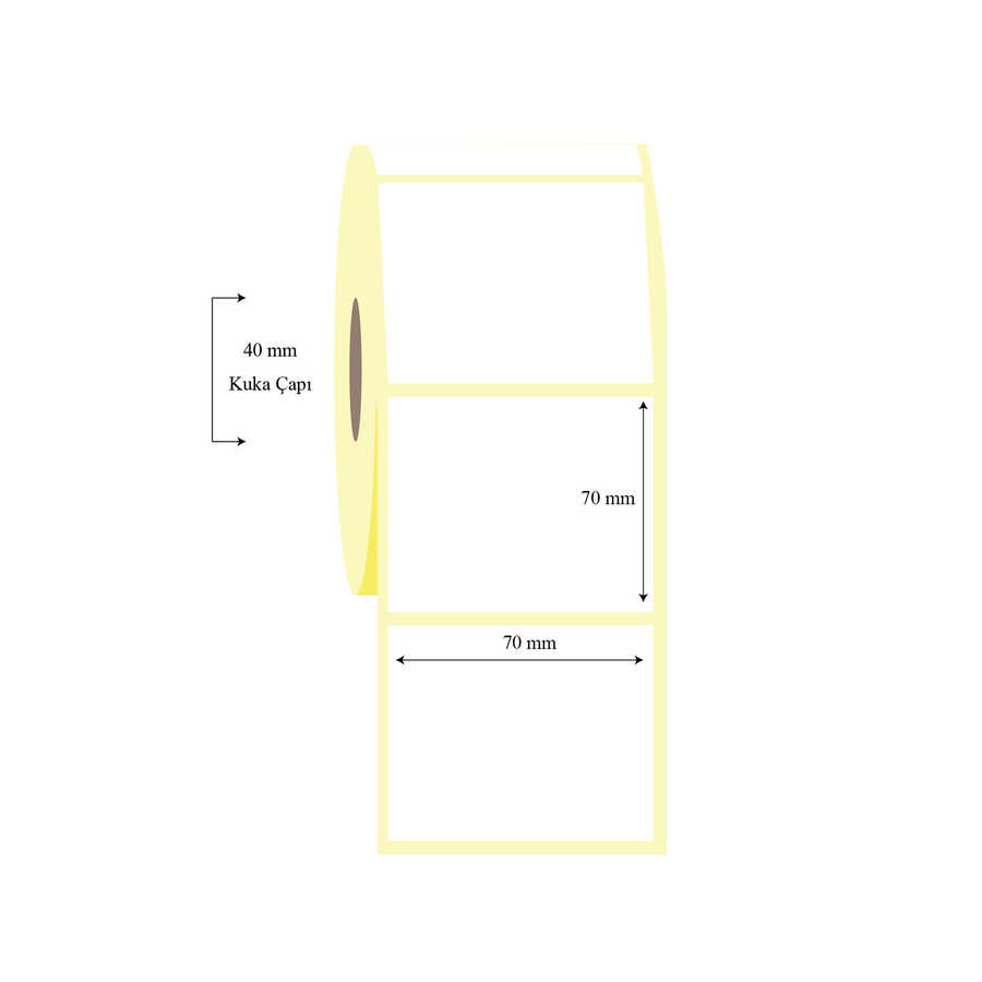 70mm x 70mm Tekli Wellum Etiket