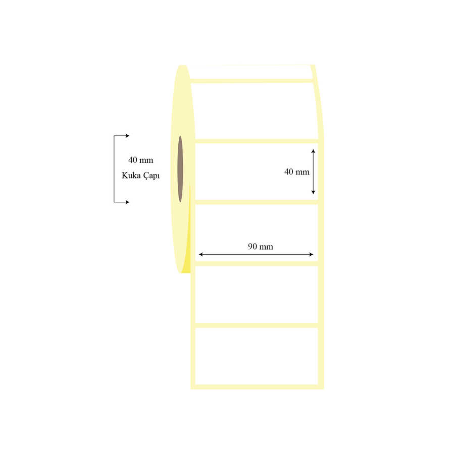 90mm x 40mm Tekli Lamine Termal Etiket