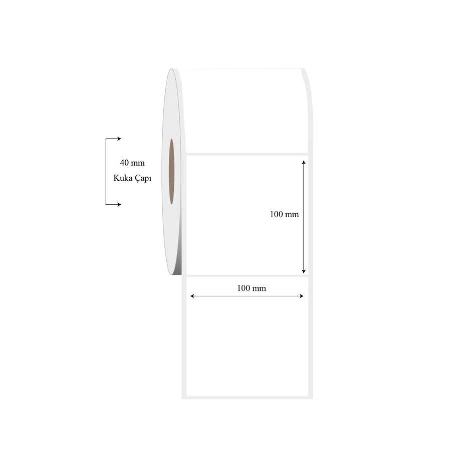 100mm x 100mm Tekli PP Şeffaf Etiket