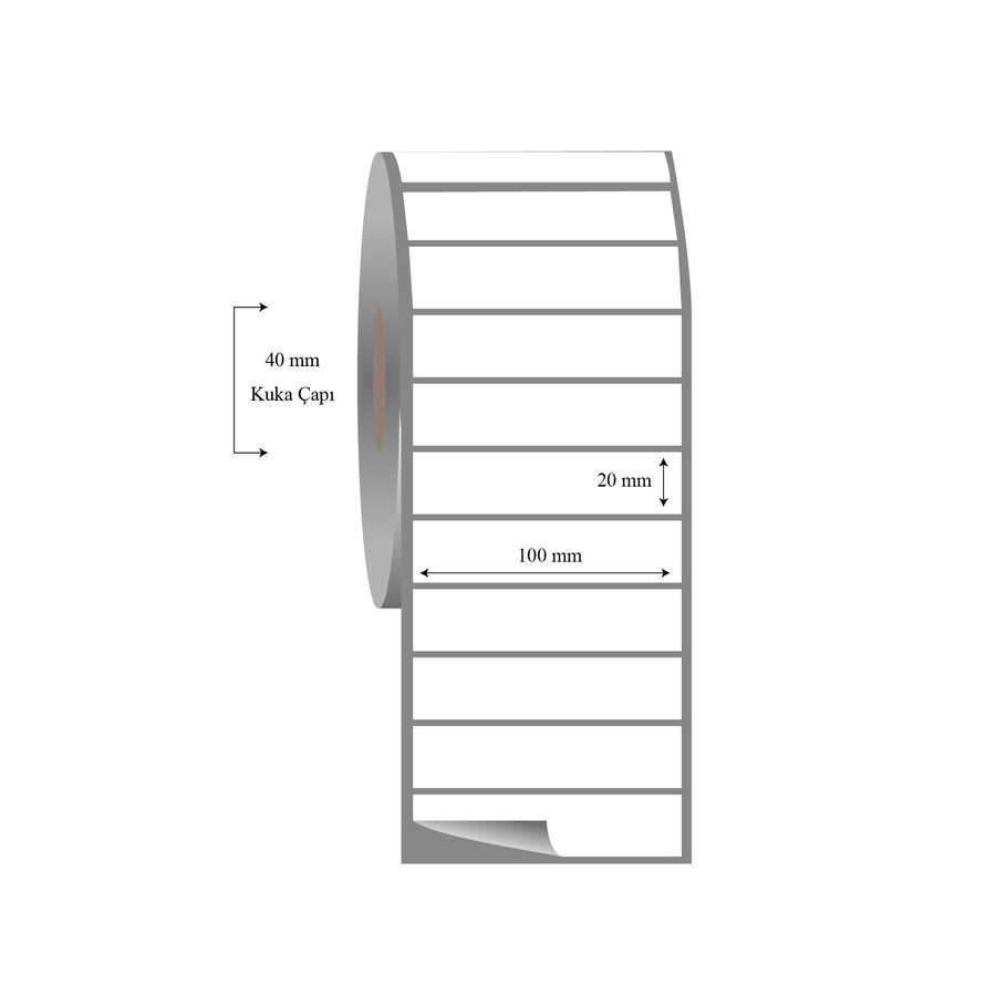 100mm x 20mm Tekli Fasson Fastyre Etiket