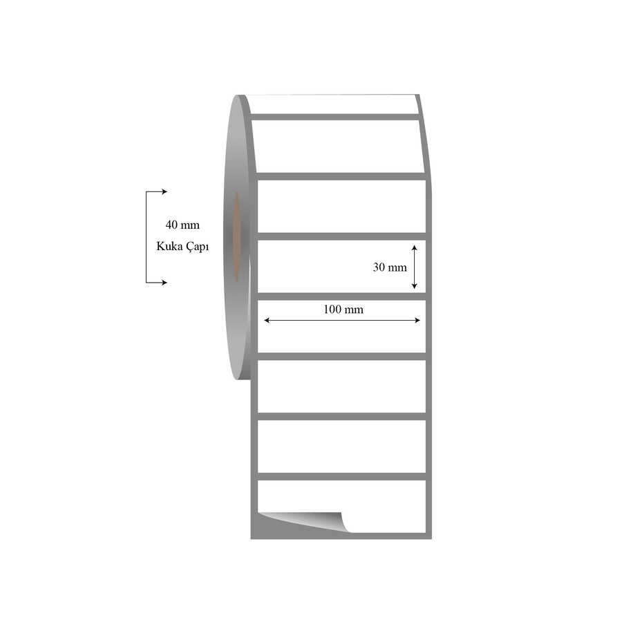 100mm x 30mm Tekli Fasson Fastyre Etiket