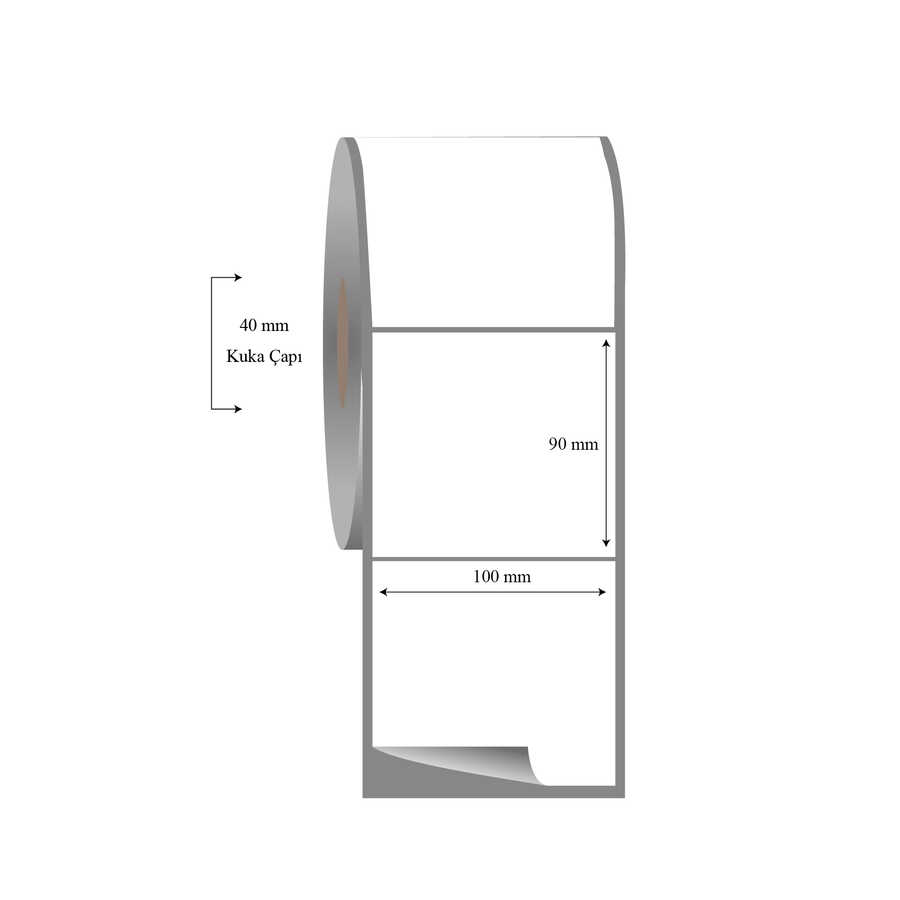 100mm x 90mm Tekli Fasson Fastyre Etiket