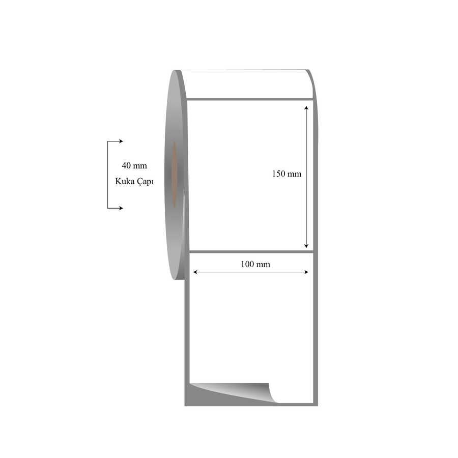 100mm x 150mm Tekli Fasson Fastyre Etiket