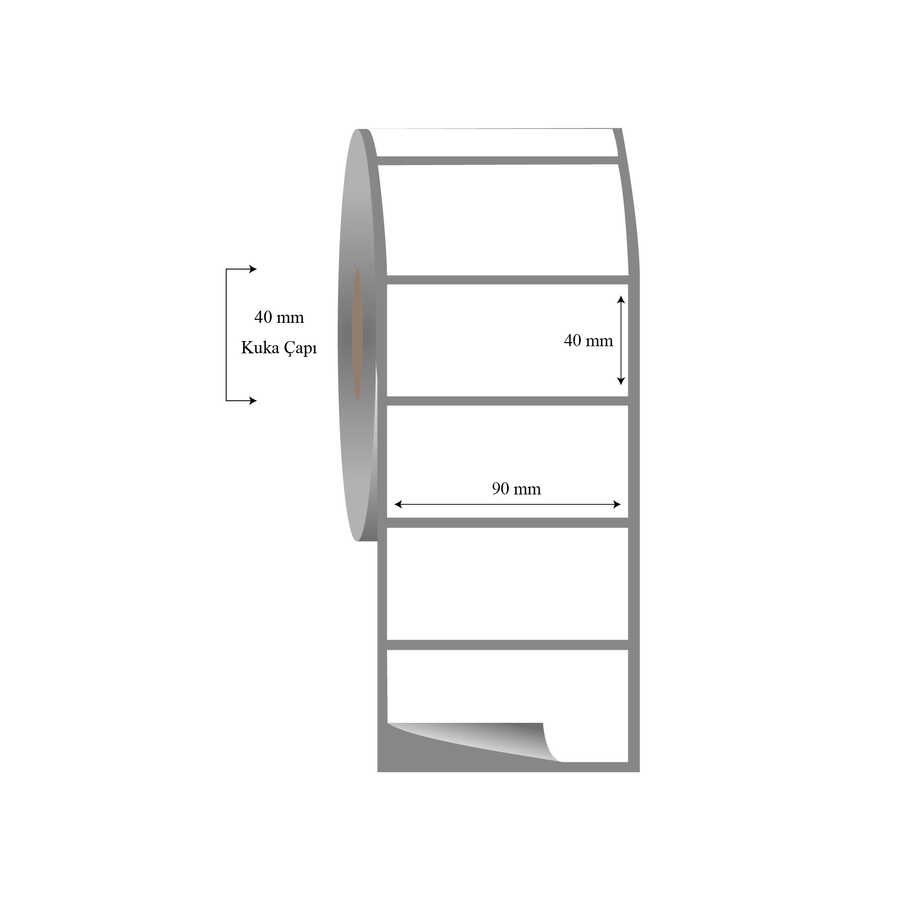 80mm x 40mm Tekli Fasson Fastyre Etiket