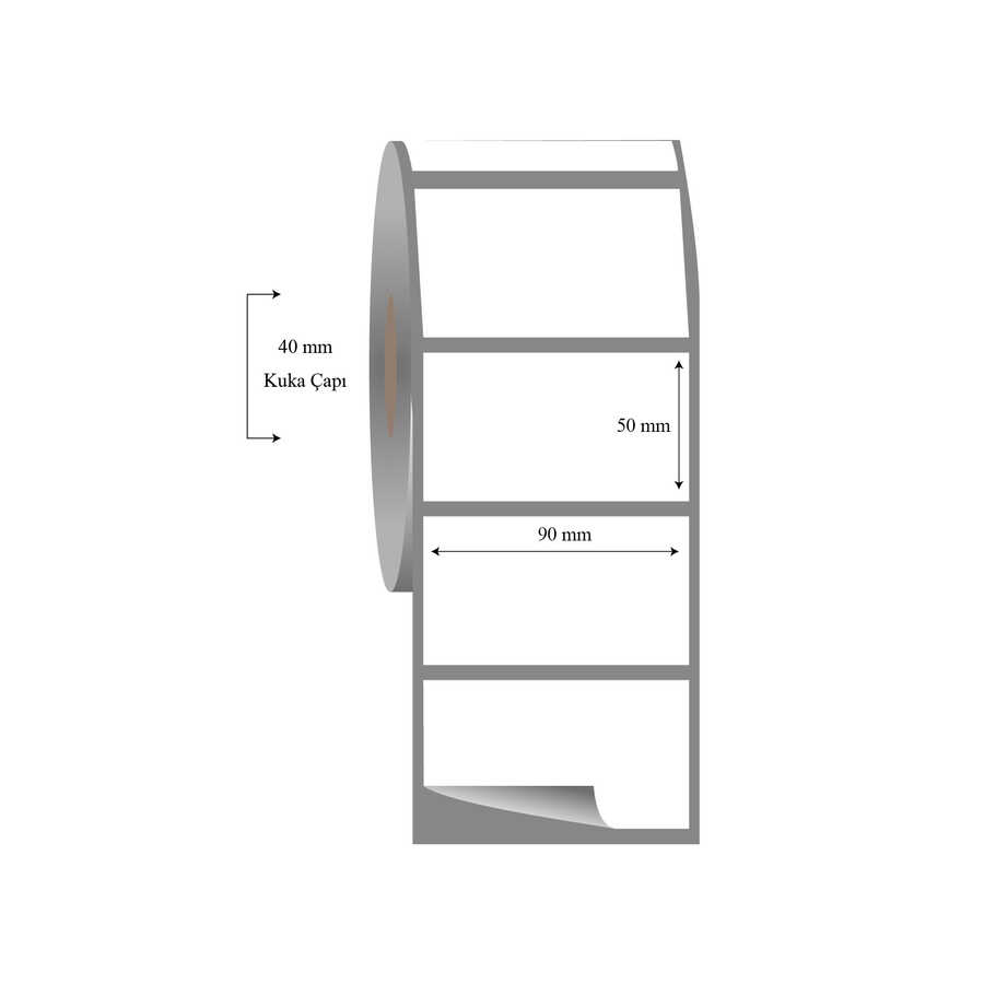 90mm x 50mm Tekli Fasson Fastyre Etiket