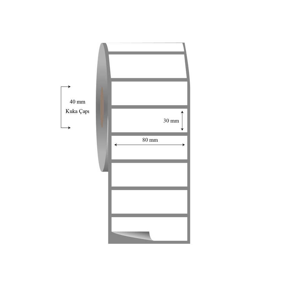 80mm x 30mm Tekli Fasson Fastyre Etiket