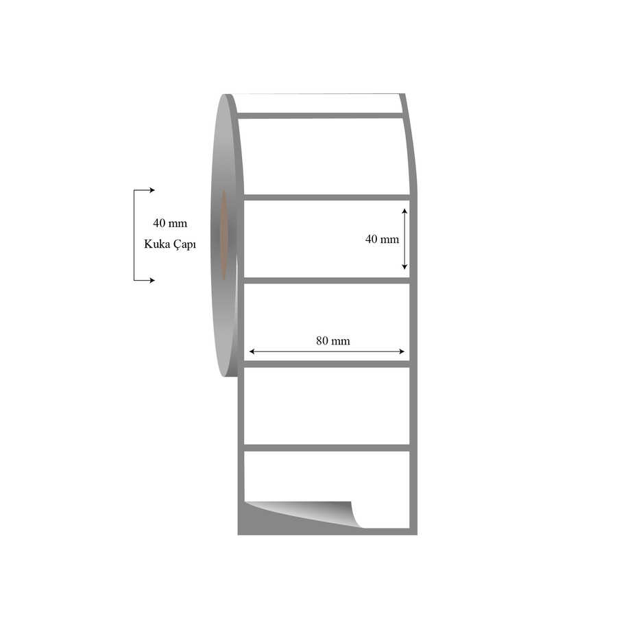 80mm x 40mm Tekli Fasson Fastyre Etiket