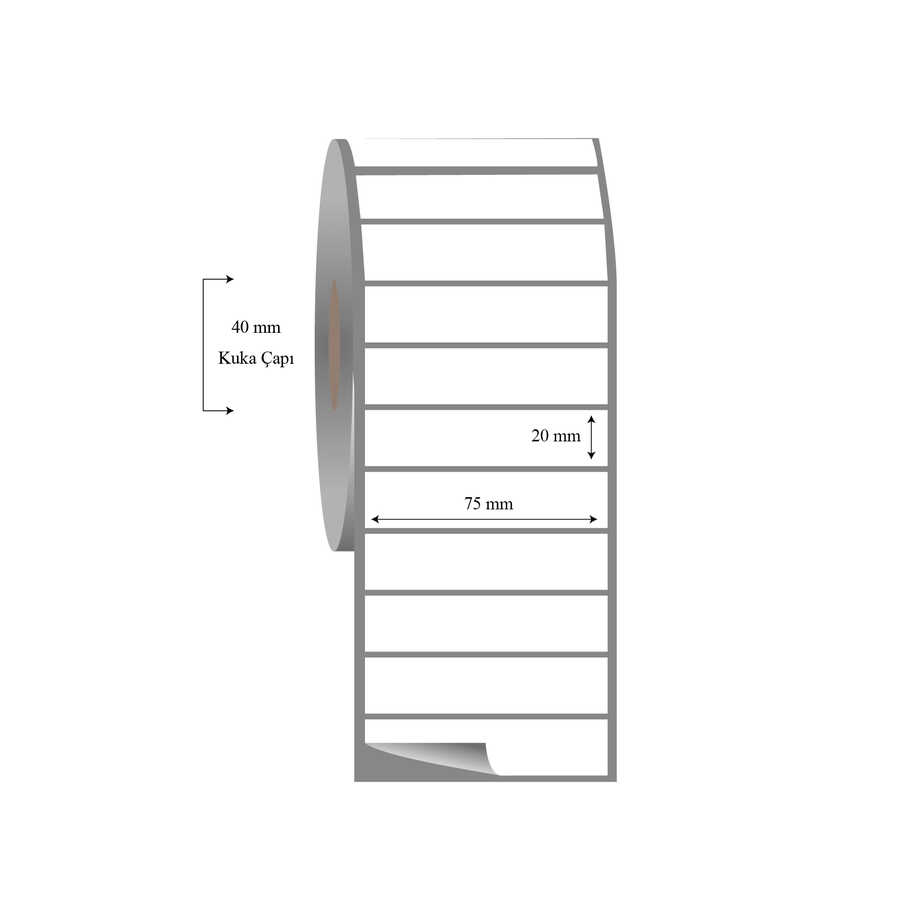 75mm x 25mm Tekli Fasson Fastyre Etiket