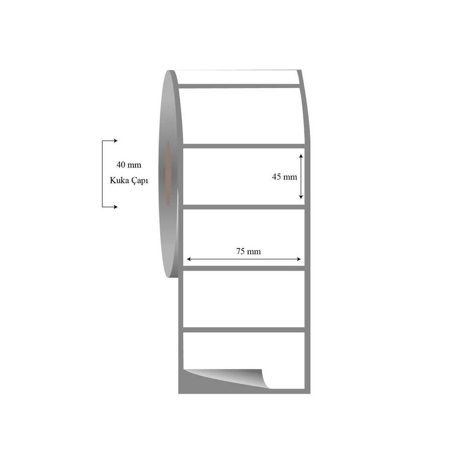 75mm x 45mm Tekli Fasson Fastyre Etiket