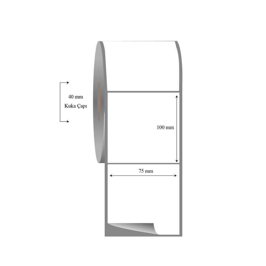 75mm x 100mm Tekli Fasson Fastyre Etiket