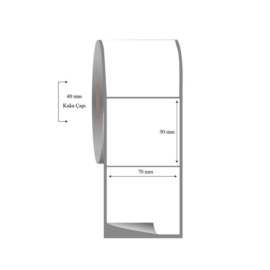 70mm x 90mm Tekli Fasson Fastyre Etiket