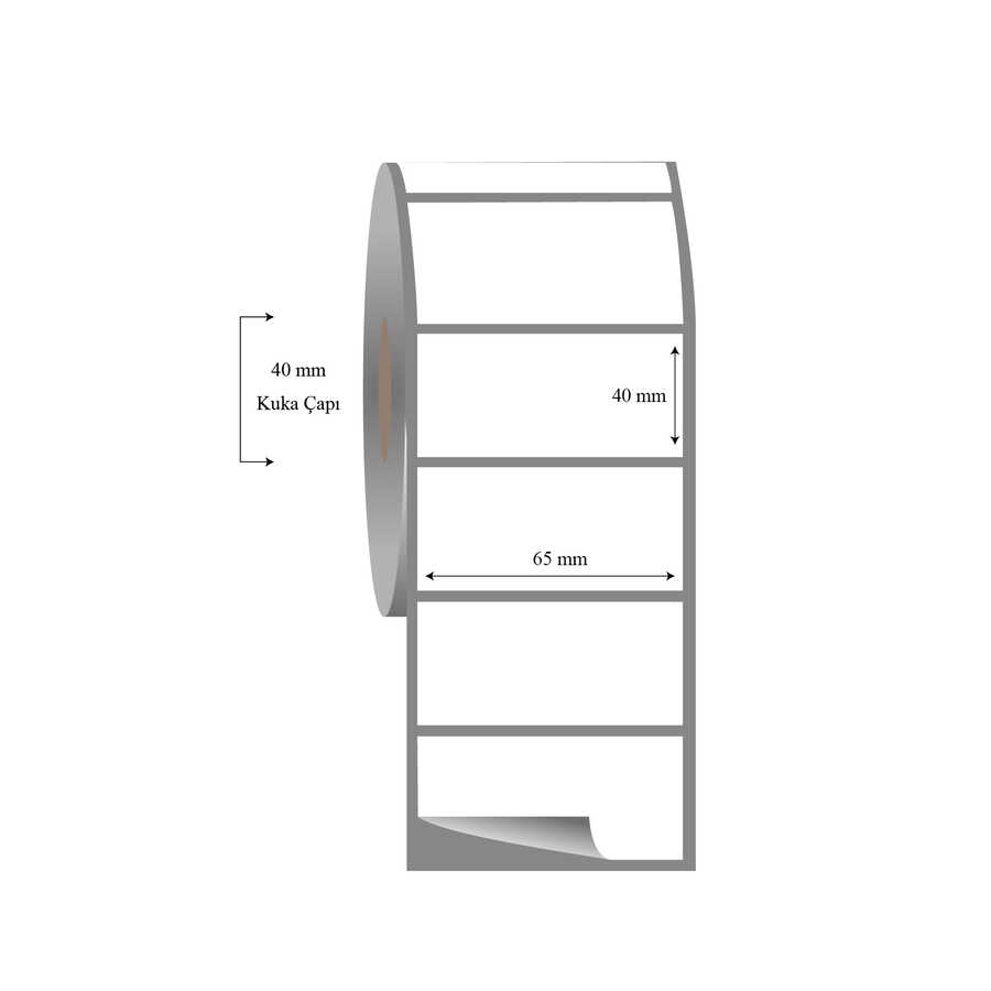 65mm x 40mm Tekli Fasson Fastyre Etiket