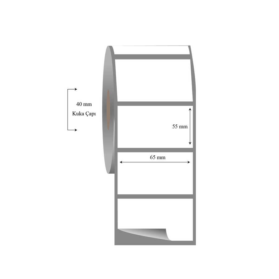 65mm x 60mm Tekli Fasson Fastyre Etiket