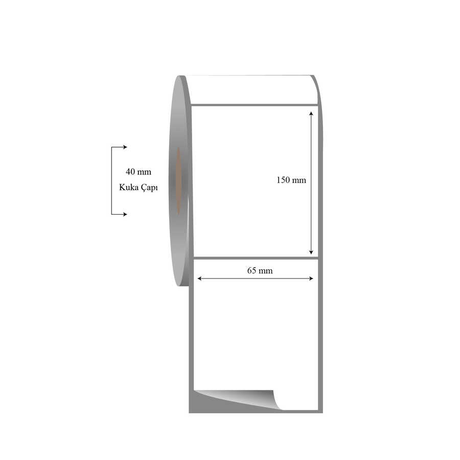 65mm x 150mm Tekli Fasson Fastyre Etiket