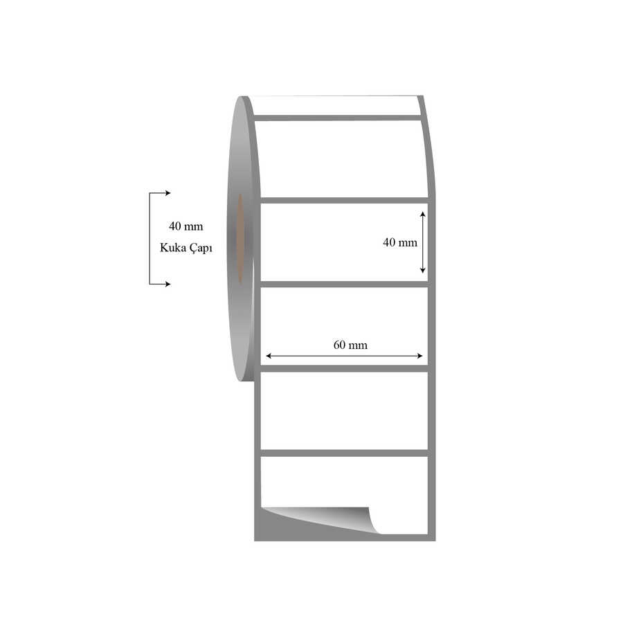 60mm x 40mm Tekli Fasson Fastyre Etiket