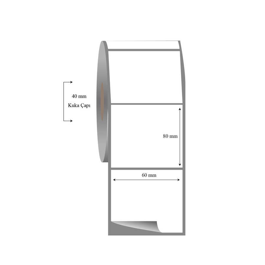 60mm x 80mm Tekli Fasson Fastyre Etiket