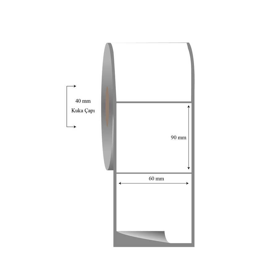 60mm x 90mm Tekli Fasson Fastyre Etiket