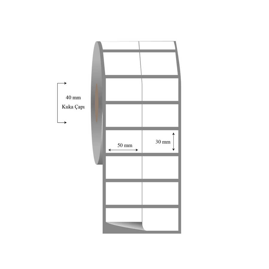 50mm x 30mm 2 li Bitişik Fasson Fastyre Etiket