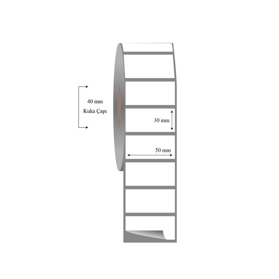 50mm x 30mm Tekli Fasson Fastyre Etiket