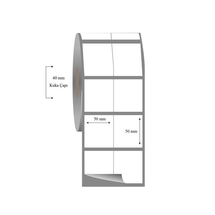 50mm x 50mm 2li Bitişik Fasson Fastyre Etiket