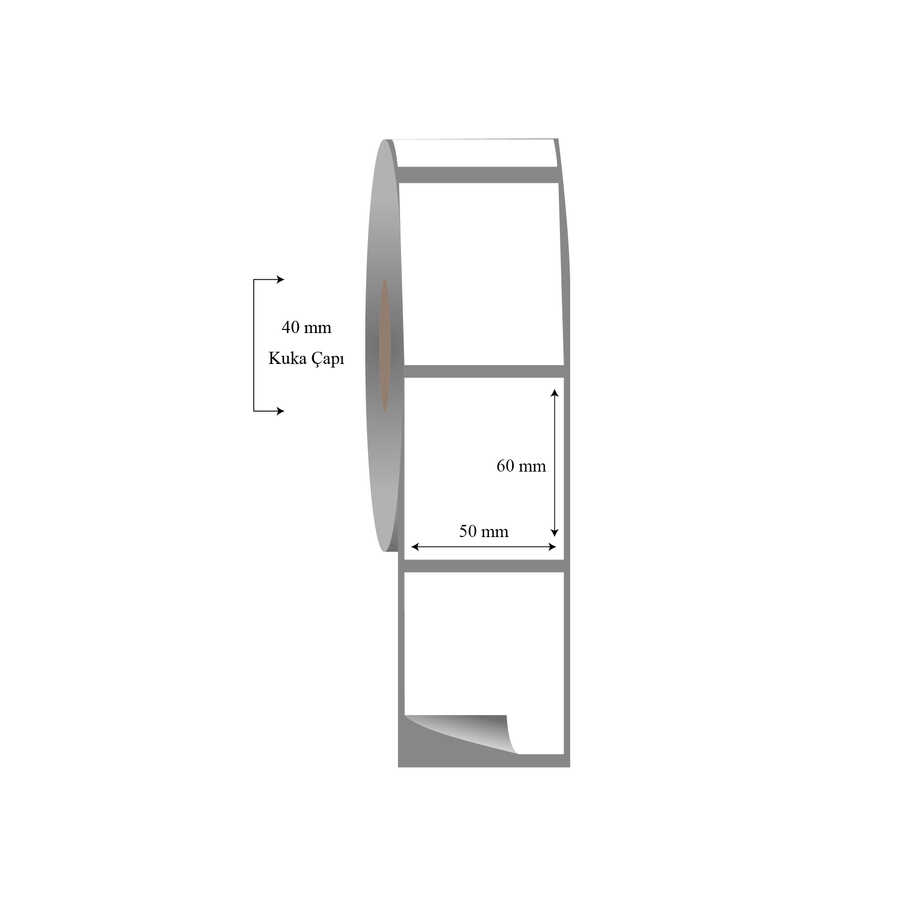 50mm x 60mm Tekli Fasson Fastyre Etiket