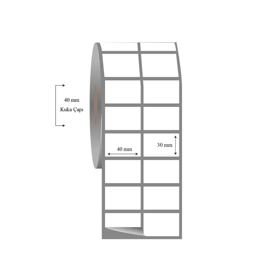 40mm x 30mm 2li Ayrık Fasson Fastyre Etiket