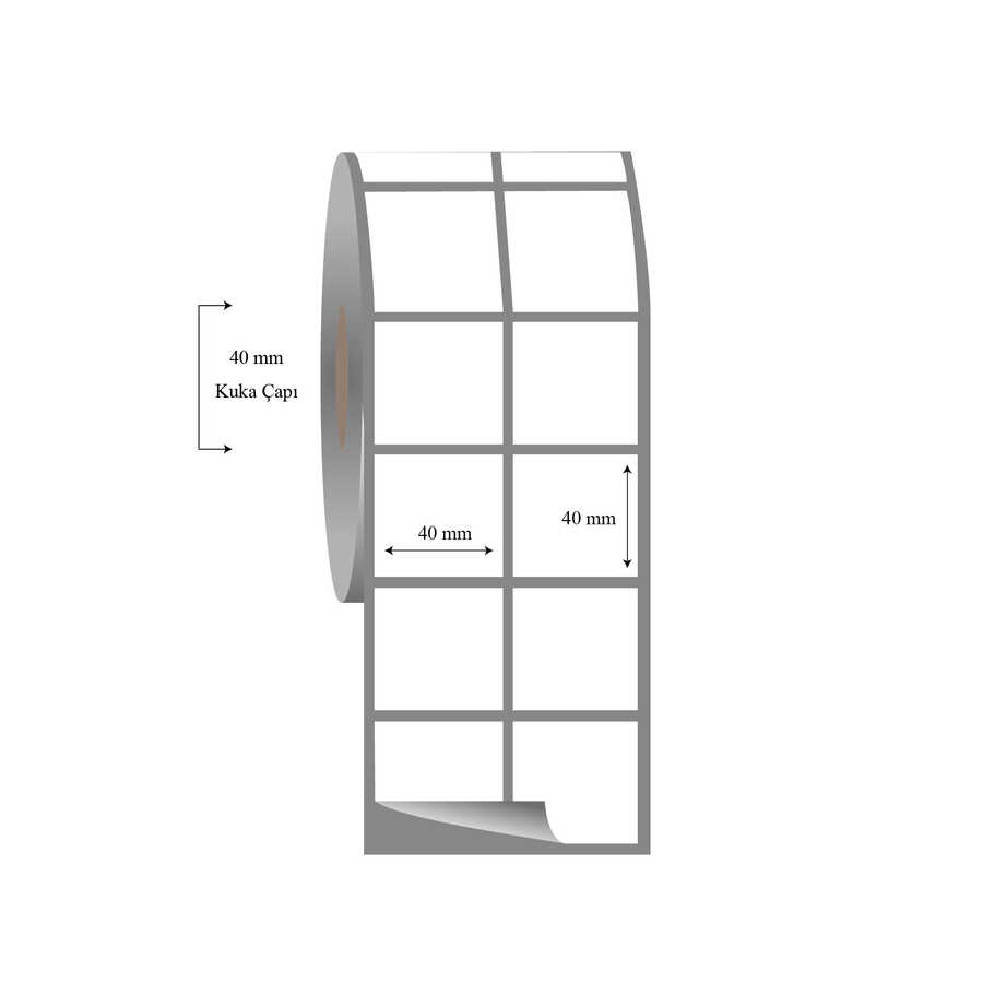 40mm x 40mm 2li Ayrık Fasson Fastyre Etiket