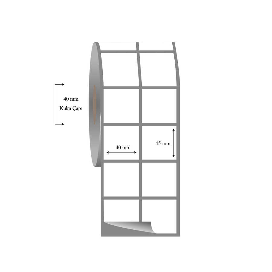 40mm x 45mm 2li Ayrık Fasson Fastyre Etiket